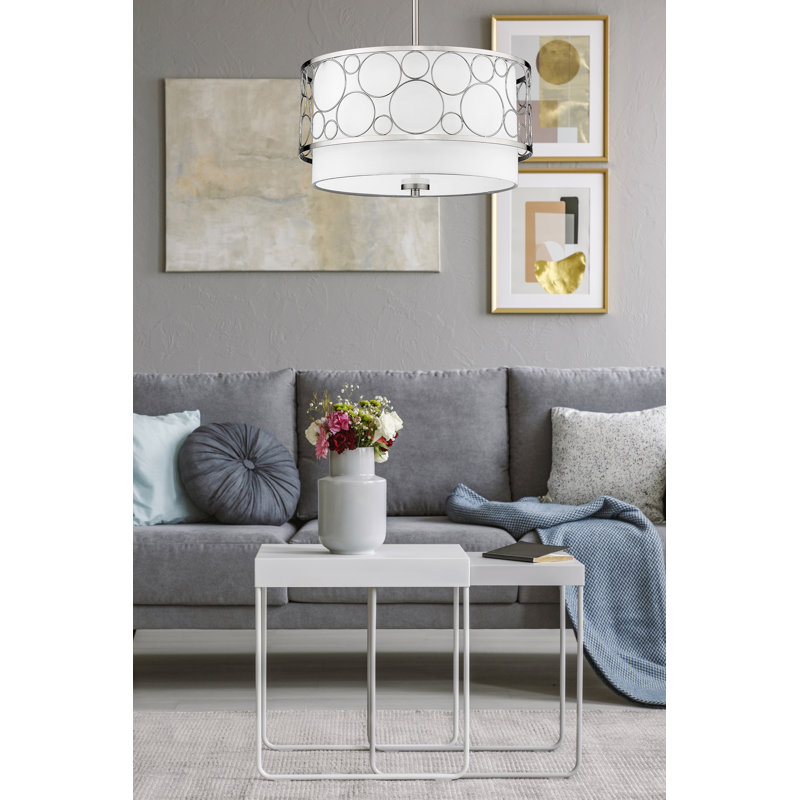 3 - Light Single Pendant, Brushed Nickel