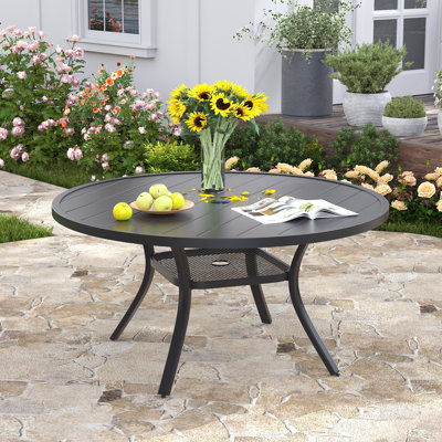 47" Round Outdoor Patio Dining Table for 4-6 People