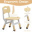 Kids Table And 6 Chairs Set, Height Adjustable Toddler Table And Chair Set-2056059886
