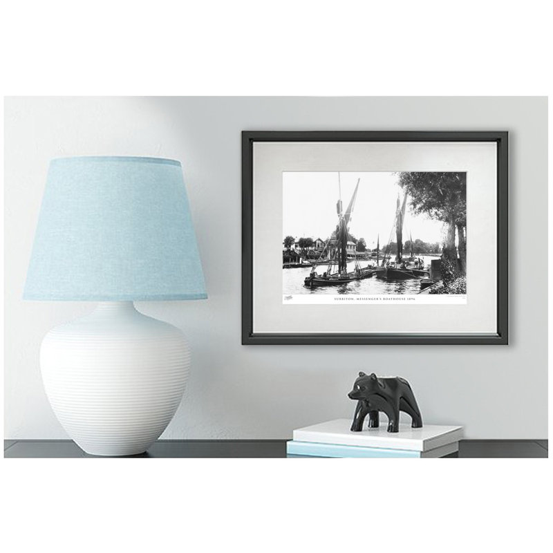 Surbiton, Messenger's Boathouse 1896 by Francis Frith - Single Picture Frame Print, 40cm H x 50cm W x 2.3cm D