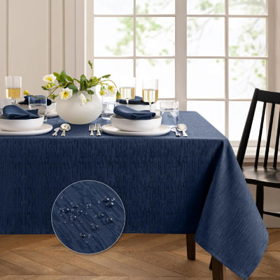 Solid Colour Waterproof And Stain Resistant Tablecloth - Navy Blue