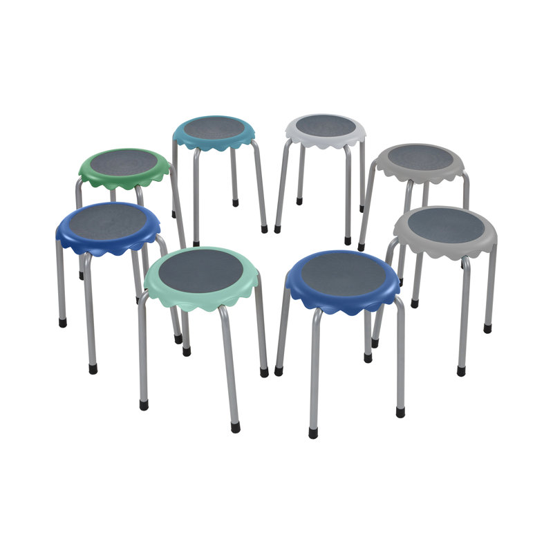 ECR4Kids Daisy Stackable Stool Set, Flexible Seating, 8-Piece, Contemporary