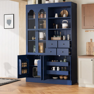 Accent Cabinet, Freestanding Sideboard, Kitchen Pantry Cabinet With Drawers, Shelves And Pull-Out Trays