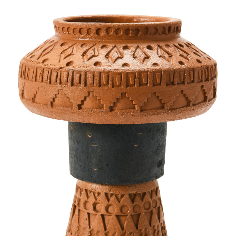 Handmade Debossed Terra-cotta Vase, Terra-cotta