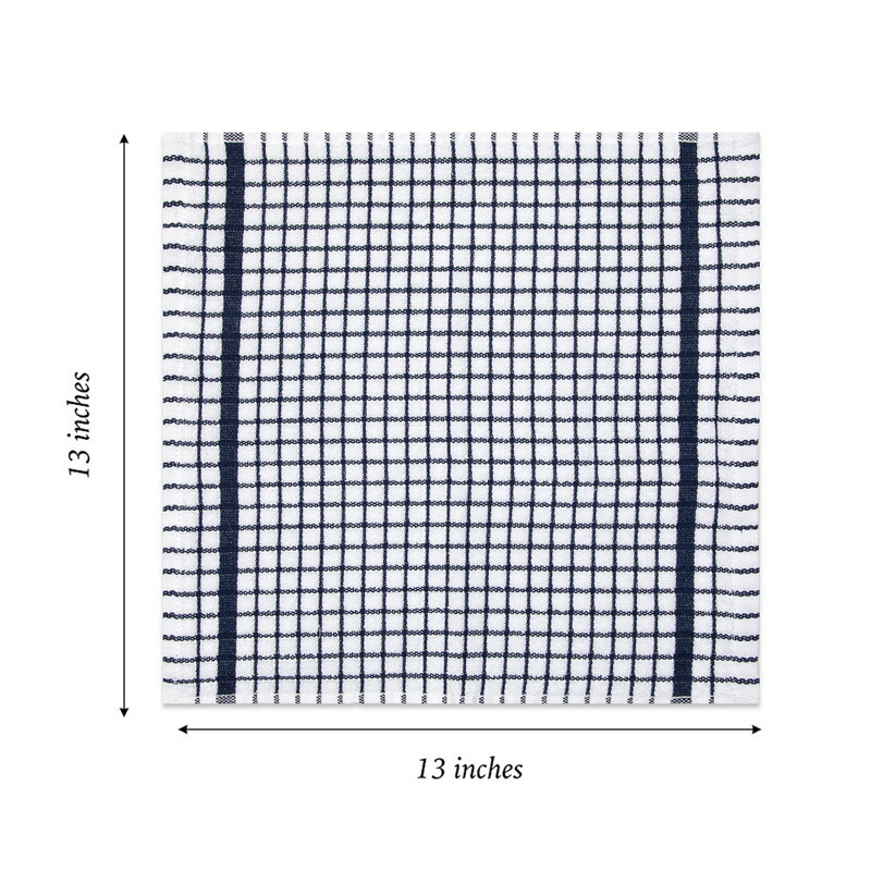 Checkered Jacquard Dish Cloth Kitchen Towel, Blue/White