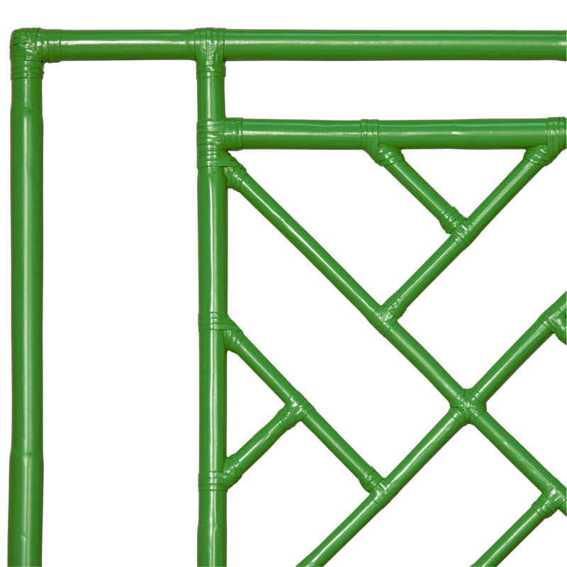 Cowden Geometric Rattan Headboard, Twin, Bright Green