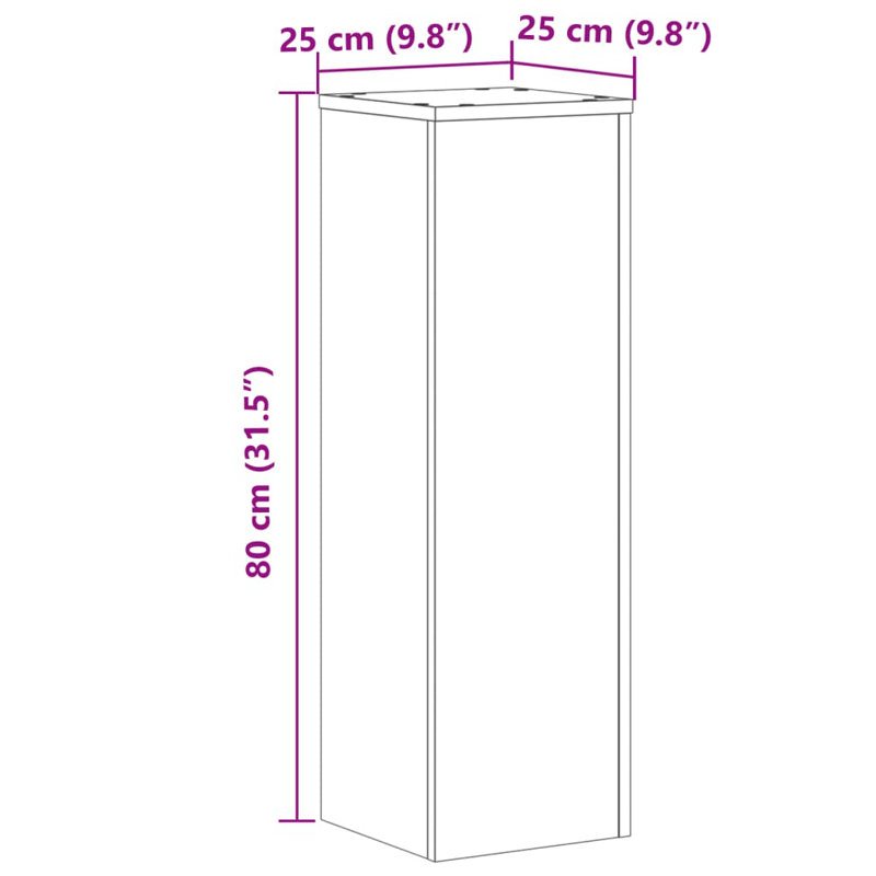 Plant Stand - Set of 2, White, 80cm H x 25cm W x 25cm D