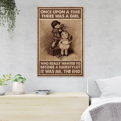 Little Girl Cutting Her Sister's Hair - Once Upon A Time There Was A Girl Who Really Wanted To Become A Hairstylist - 1 Piece Rectangle Graphic Art Pr -  Trinx, E0B8889BD0D64C26AA4830FC4AC299EE