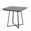 Table avec base en métal noir et bois noir avec plateau en céramique effet marbre noir