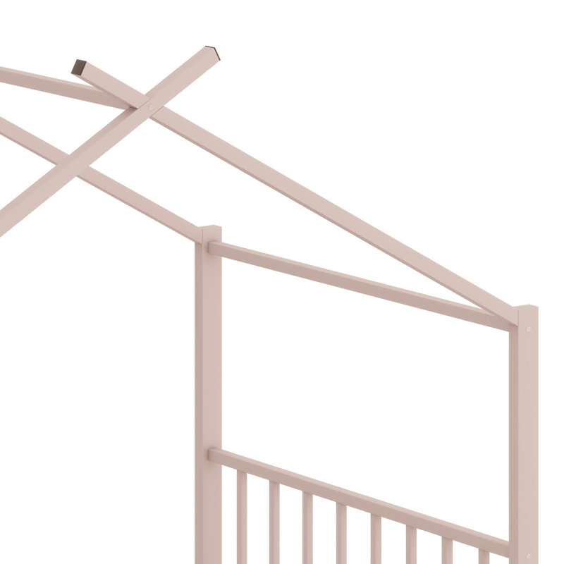 Lit plateforme en métal, Rose