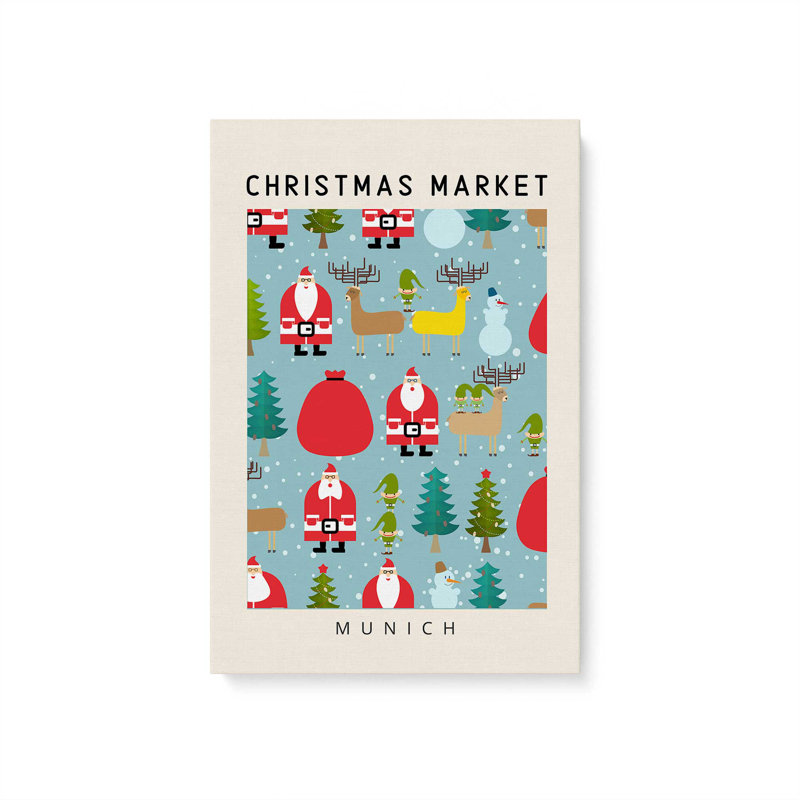 «Munich Christmas Market», reproduction sur toile, H 18 po x l 12 po, Toile tendue