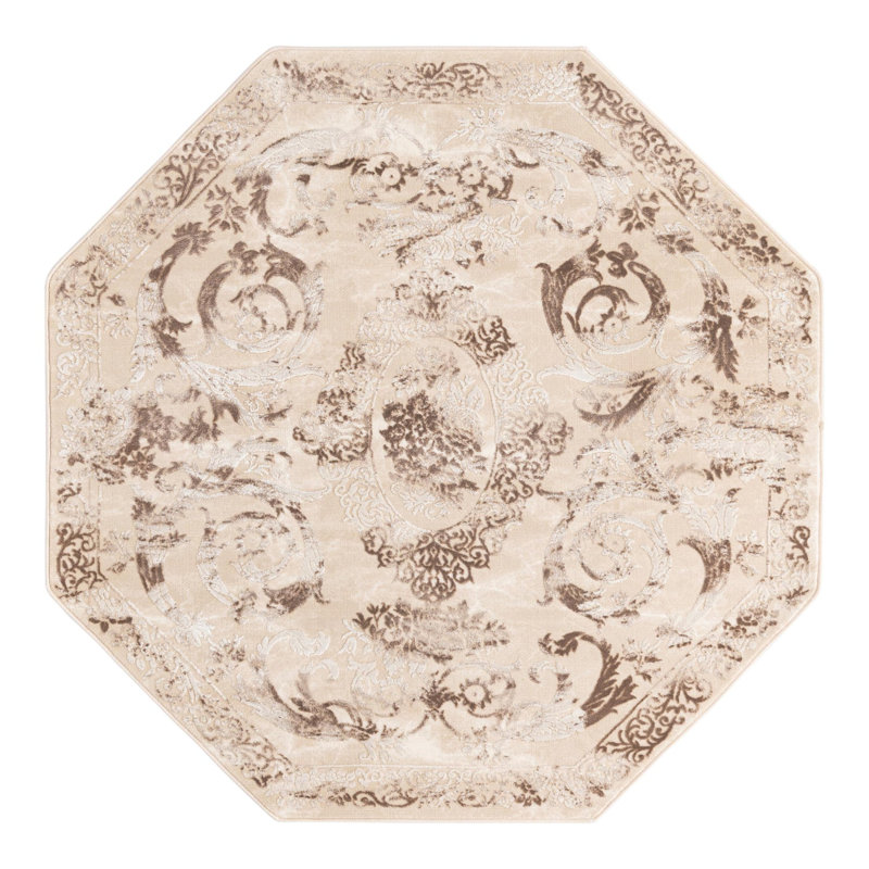 Senter Floral Indoor Rug, Octagon 5'3" x 5'3"