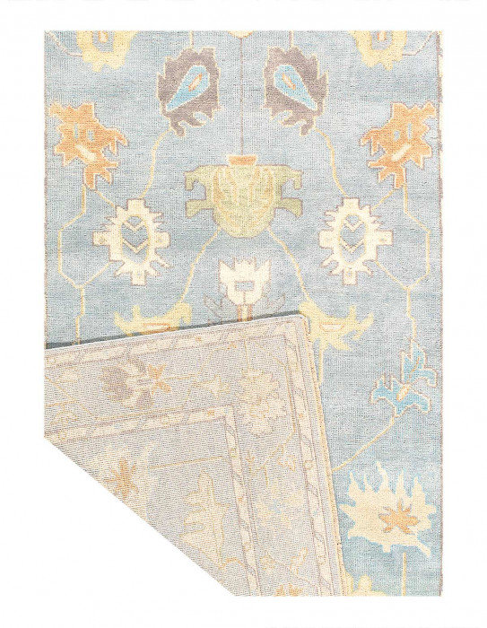 Tapis en laine d'agneau unique 5 pi 8 po x 7 pi 11 po Hinman