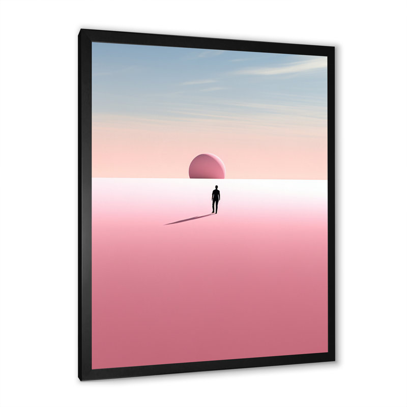 «Pink Minimalisme Solutide Expression» sur toile, Cadre photo noir, H 32 po x l 16 po x P 1 po