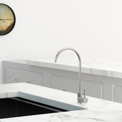 Drinking Tap In Brushed Nickel - Stainless Steel 304 Build, Rust & Corrosion Properties, Easy Installation Process, No Drip, 1.75 Gpm Flow Rate, Deck Mounted Faucet Water Dispenser Material, Modern