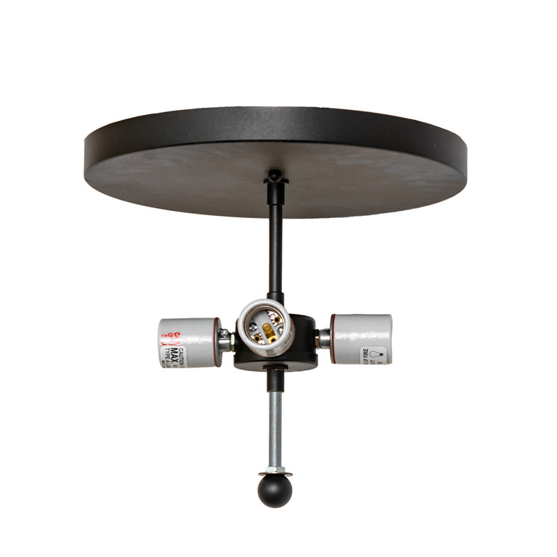 Tall Pines 4 - Light Semi Flush Mount, Textured Black
