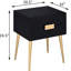 Noir et noir Table basse compacte dorée à 2 tiroirs - peu encombrante pour les petits espaces
