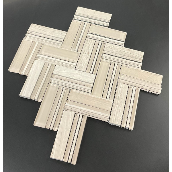 Glass Herringbone / Chevron Mosaic Tile