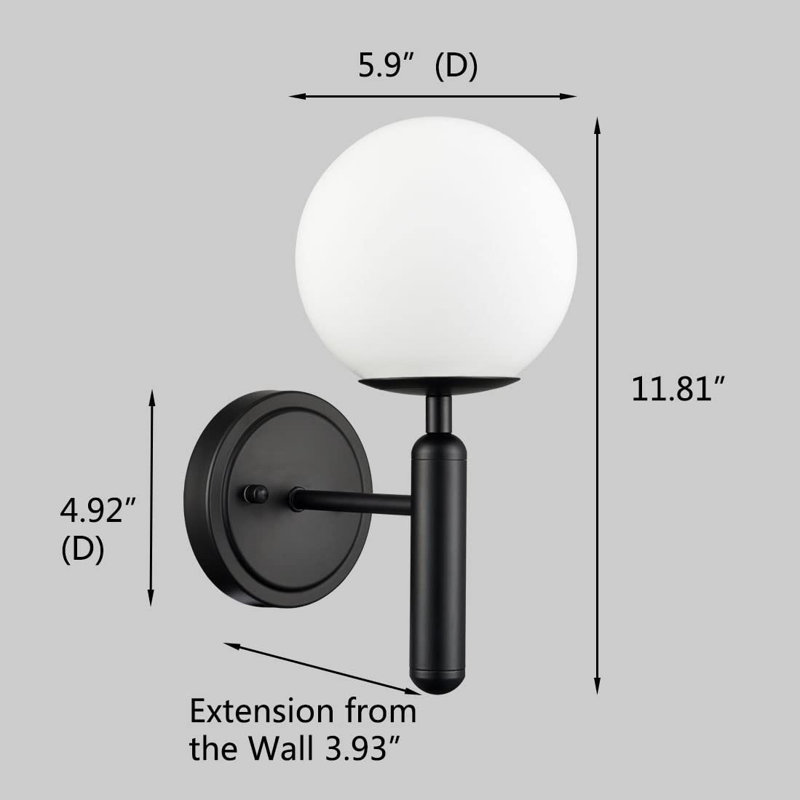 Hynleigh Armed Sconce, Matte Black