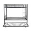 Full Over Full Metal Bunk Bed With Trundle, Silver-1837094897