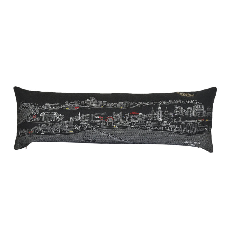Coussin lombaire New Orleans, Gris, 14 po x 45 po