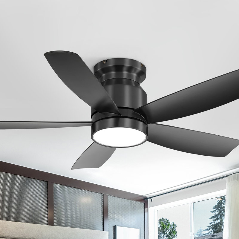 Ventilateur de plafond encastré à 5 pales de 42 po Rachel, Lame noire avec corps noir