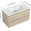 Armoire de salle de bain 36 po avec lavabo en céramique à fixation murale, 2 tiroirs, contreplaqué, design épuré-194694520-194694523