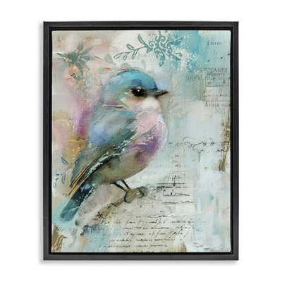  Art mural rétro sur toile flottante d'oiseaux pastel par RileyB