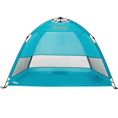Tente de plage automatique escamotable pour 2 à 3 personnes, abri de soleil avec protection contre les rayons UV UPF 50+, cabane légère et portative avec plancher imperméable pour le camping, la randonnée et les activités de plein air