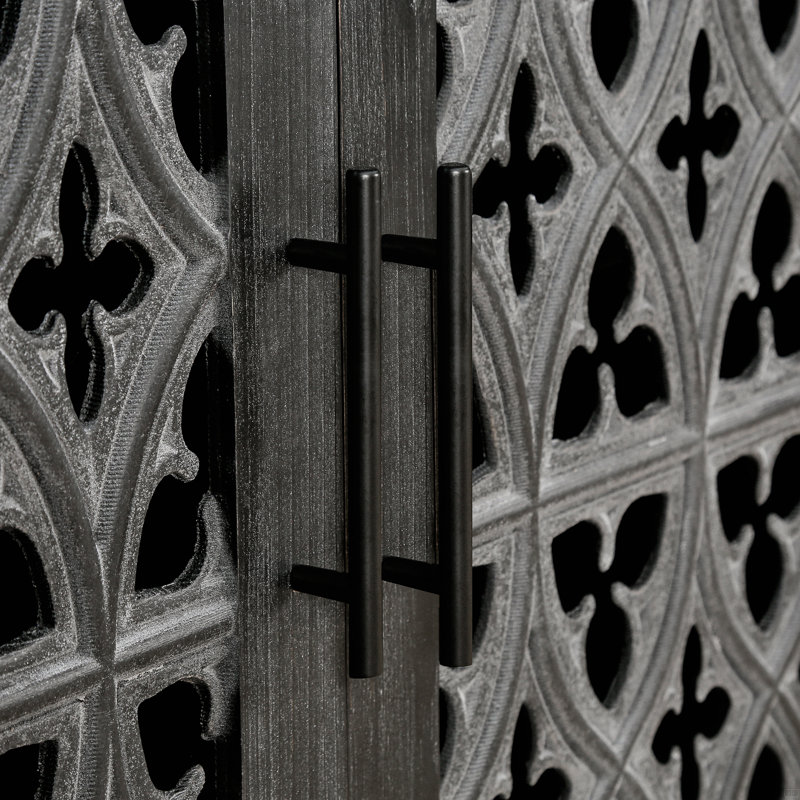 Armoire antique à quatre portes, Noir