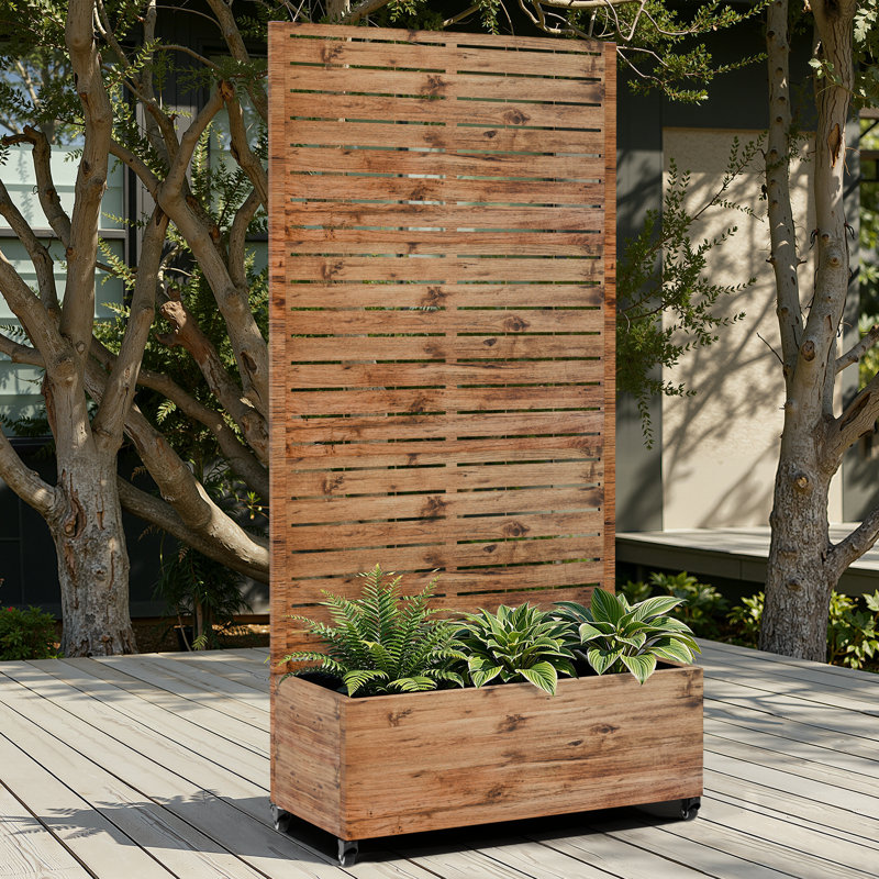 Raised Garden Bed with Trellis on Wheels – Versatile Metal Planter Box with Trellis, Multi-Style Planter Boxes with Trellis Privacy Screen for Patio and Garden