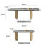 Table de salle à manger extensible de 63 à 94,5 po Subrati avec plateau en pierre frittée et base en acier inoxydable pour 8-10 po-447848442-450970234