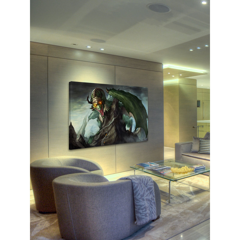 Dragon Attack by Jonas Jödicke - Wrapped Canvas Print, 30 cm H x 46 cm W