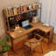 Bureau en L en bois massif Burlywood, bureau-118343184-118343187