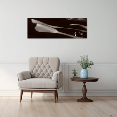 Desert Shadows Camel by Wissam Shehade - Wrapped Canvas Panoramic Print