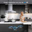 Hotte de cuisine pour îlot convertible 36 pouces 600 CFM avec DEL, filtre à charbon et contrôle des mouvements VIKIO-119304357