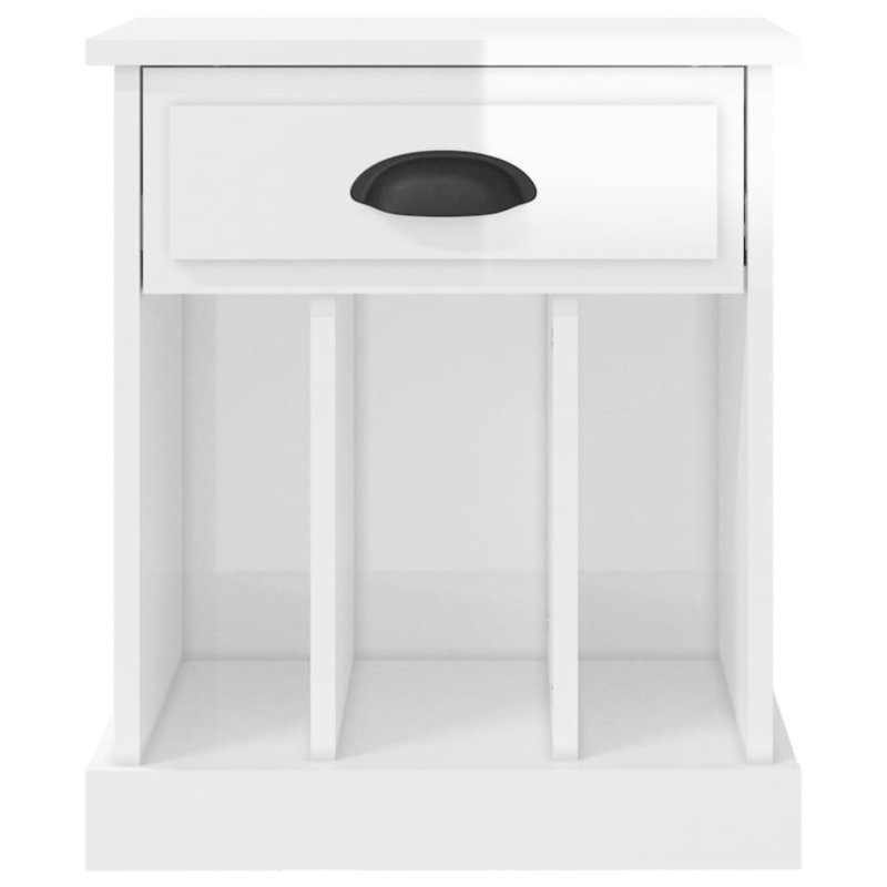 Pilot 1 Drawer Bedside Table, High Gloss White, Set of 2