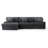 3 - Piece Upholstered Gray Faux Rabbit Fur Flannel Modular Sectional Sofa with Armrests & Throw Pillows-1424484375