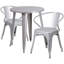Ensemble de table ronde d'intérieur / extérieur en métal 30 po avec 2 chaises Duluth-24678683-24678687