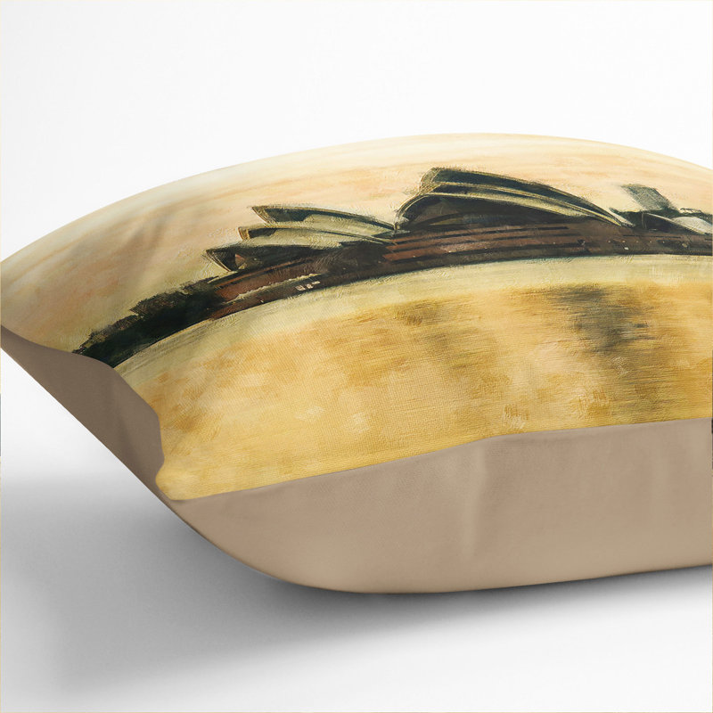 Sydney Opera House Vol.3 Painting Square Throw Cushion, 40cm H x 40cm W x 15cm D, Stone