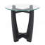 Table basse en verre, table basse ronde avec plateau en verre, petite table basse pour salon, bureau et appartement