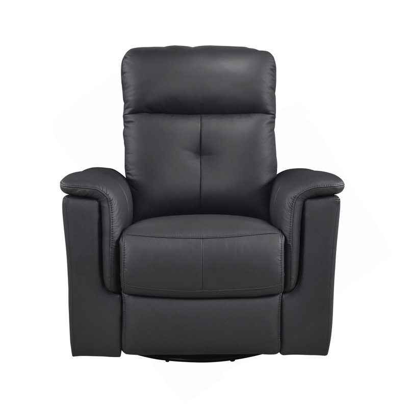 Fauteuil inclinable et pivotant en cuir noir avec fauteuil inclinable et pivotant de luxe