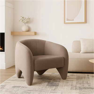 Chaise d'appoint Kiol, rembourrée en polyester rembourré blanc, 33 pouces