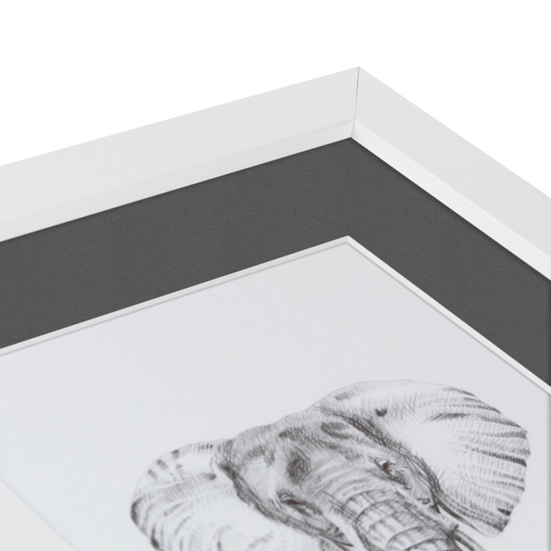 Wood Picture Frame with Mat, Charcoal