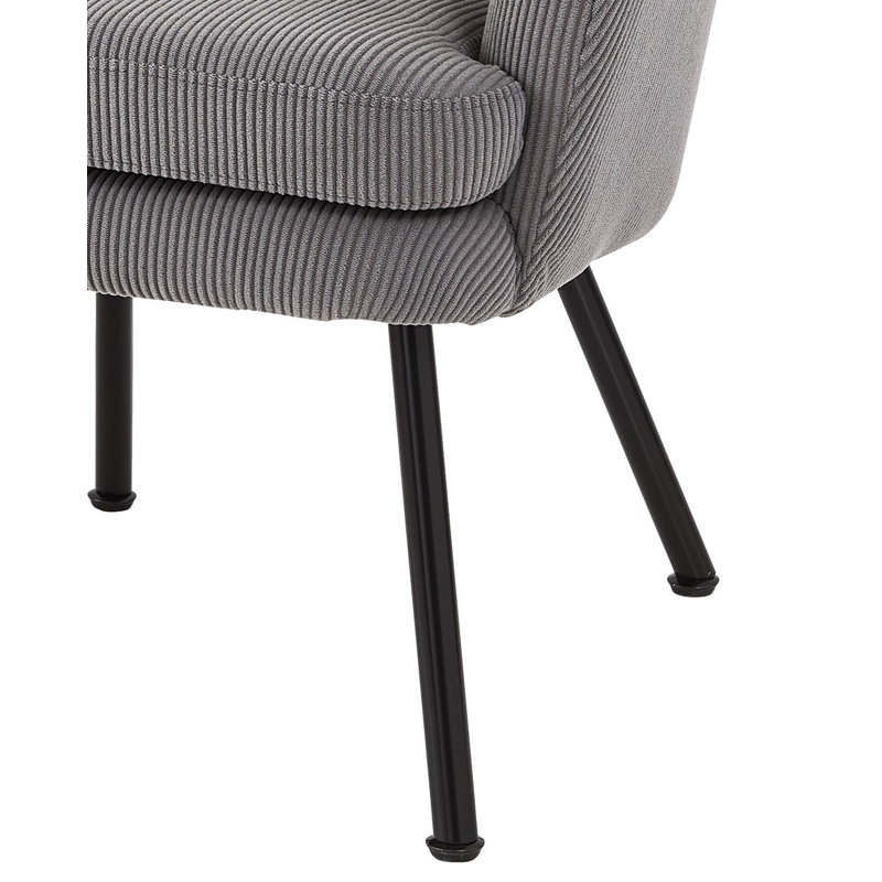Fauteuil demi-tonneau en velours côtelé Corduroy, Gray