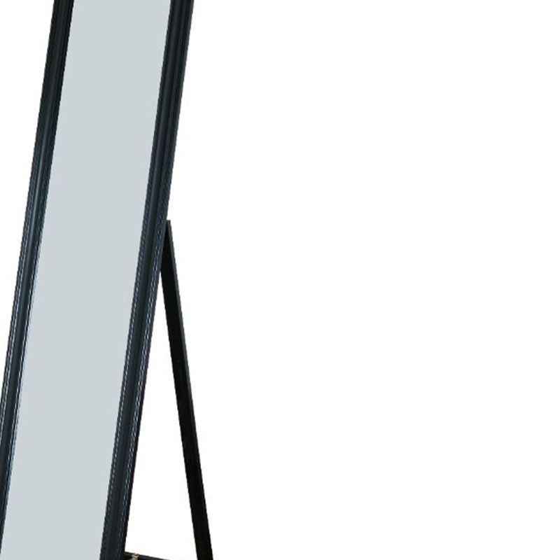 Wood Floor Mirror, Black