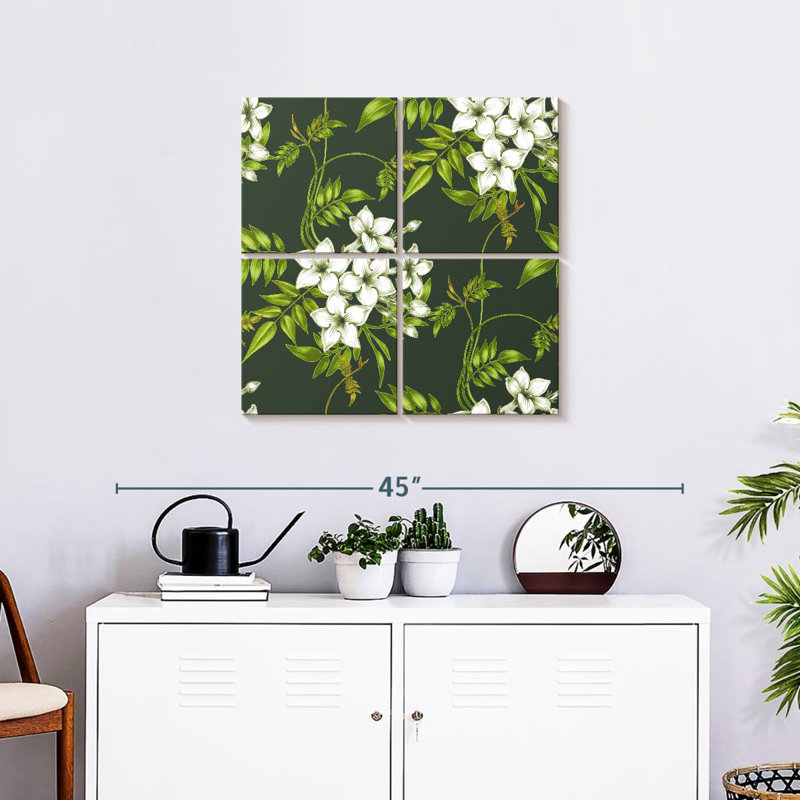 Harnek, jasmin, vignes et fleurs, H 26 po x l 26 po