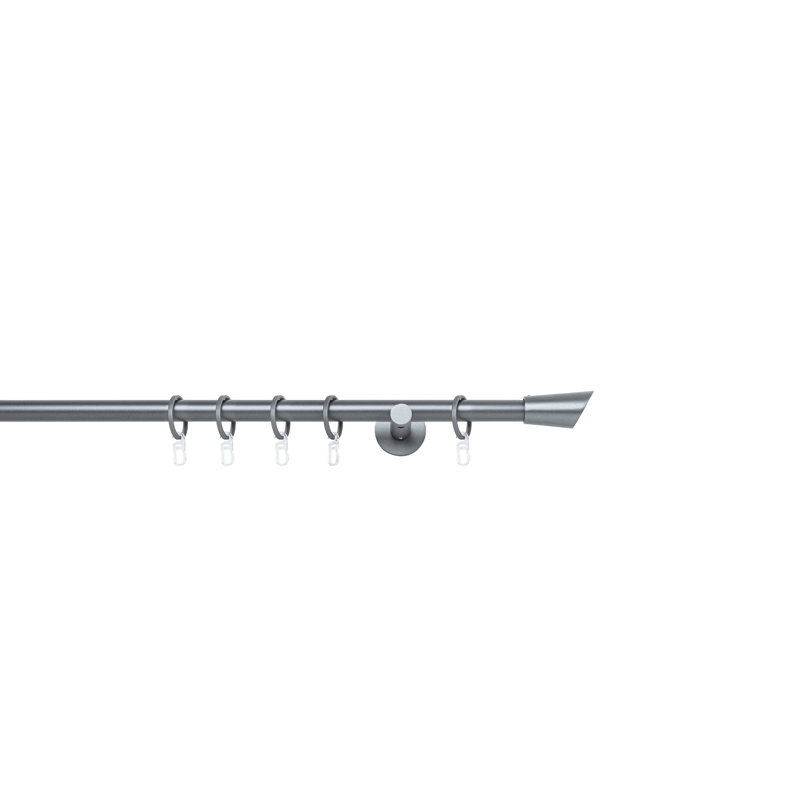 Curtain Rod, 2cm H x 240cm W x 6.5cm D, Anthracite