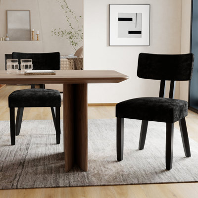 16.25" H Mid-century Modern Fabric Upholstered Dining Chairs