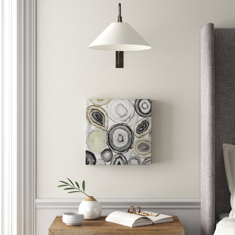 'Geode Halves I' Painting, 16" H x 16" W x 1.5" D, Wrapped Canvas